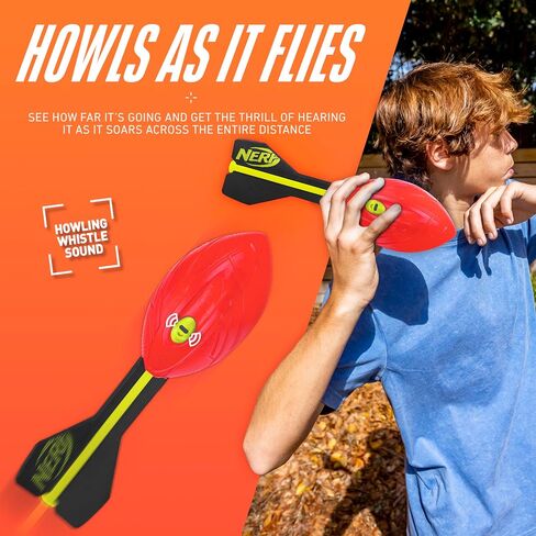 Nerf Vortex Aero Howler Foam Ball, Classic Long-Distance Football, Flight-Optimizing Tail, Whistling Sound, Indoor & Outdoor Fun, Christmas Stocking Stuffers for Kids in Saudi Arabia