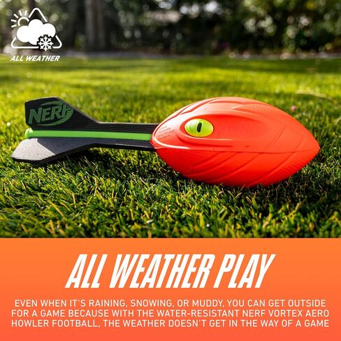 Nerf Vortex Aero Howler Foam Ball, Classic Long-Distance Football, Flight-Optimizing Tail, Whistling Sound, Indoor & Outdoor Fun, Christmas Stocking Stuffers for Kids in Saudi Arabia