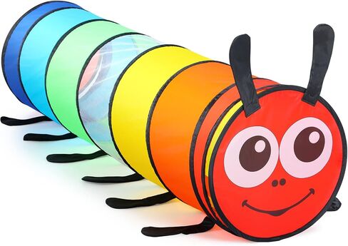 Kids Play Tunnel Tent for Toddlers, Colorful Pop Up Crawl Tunnel Toy for Baby or Pet with Breathable Mesh, Collapsible Gift for Boy and Girl Play Tunnel Indoor and Outdoor Game in Kuwait