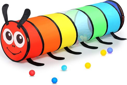 Kids Play Tunnel Tent for Toddlers, Colorful Pop Up Crawl Tunnel Toy for Baby or Pet with Breathable Mesh, Collapsible Gift for Boy and Girl Play Tunnel Indoor and Outdoor Game in Kuwait