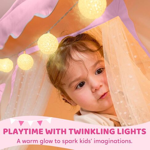 SYNCFUN Play Tent for Kids,Indoor & Outdoor Tent with Blanket,LED Lights & Flags for Toddler,Spacious 51*35*52 Inch,Playhouse for Kids,Ideal Private Space for Reading & Play for Boys & Girls Age 3-7 in Kuwait