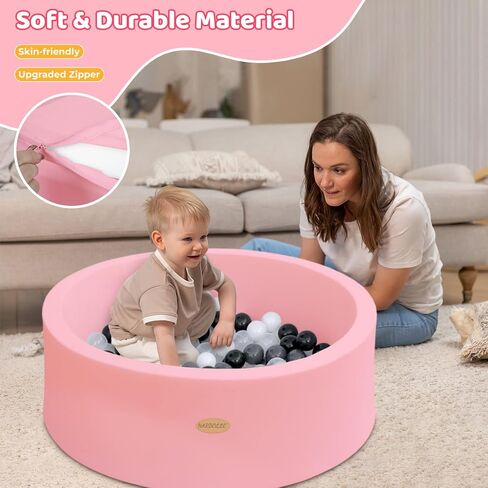 HARBOLLE Baby Foam Ball Pit 35.4" for Toddlers, White in Kuwait