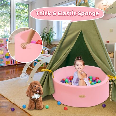 HARBOLLE Baby Foam Ball Pit 35.4" for Toddlers, White in Kuwait