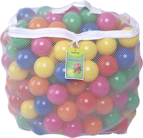 Click N' Play Plastic Balls for Ball Pit, Phthalate & BPA Free, Crush Proof Play Balls for Ball Pit, Pit Balls in Assorted Colors in Reusable and Durable Storage Mesh Bag with Zipper | 200, 1000 count in Kuwait