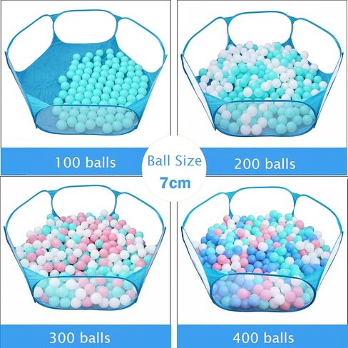 Portable Cute Blue Hexagon Children Ball Pit, Indoor and Outdoor Easy Folding Ball Play Pool Kids Toy Play Tent with Carry Tote, Balls Not Included in Kuwait