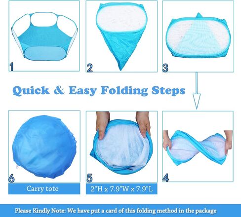 Portable Cute Blue Hexagon Children Ball Pit, Indoor and Outdoor Easy Folding Ball Play Pool Kids Toy Play Tent with Carry Tote, Balls Not Included in Kuwait