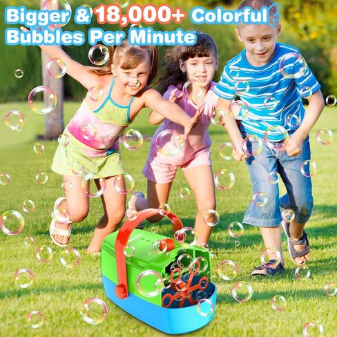 Zerhunt Durable Bubble Machine for Party: 3 Power Modes for Non-Stop Fun - 18000+ Bubbles Per Minute High Output 30 Mins Bubbles per Refill - Kids Safe Auto-Stop for Outdoor Backyard Birthday in Saudi Arabia