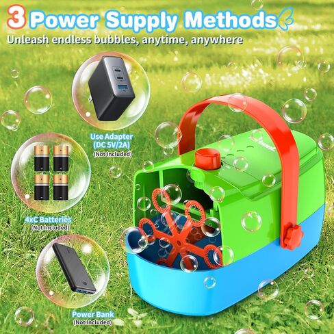 Zerhunt Durable Bubble Machine for Party: 3 Power Modes for Non-Stop Fun - 18000+ Bubbles Per Minute High Output 30 Mins Bubbles per Refill - Kids Safe Auto-Stop for Outdoor Backyard Birthday in Saudi Arabia