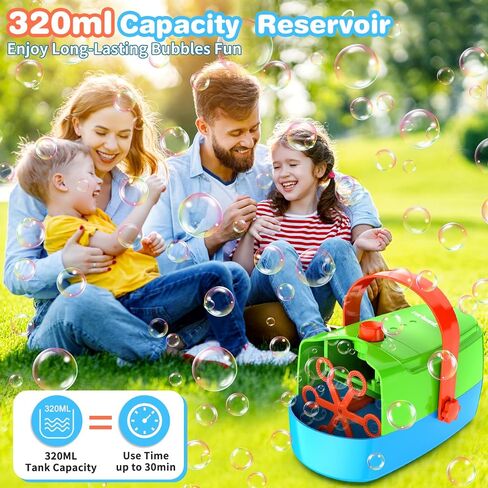 Zerhunt Durable Bubble Machine for Party: 3 Power Modes for Non-Stop Fun - 18000+ Bubbles Per Minute High Output 30 Mins Bubbles per Refill - Kids Safe Auto-Stop for Outdoor Backyard Birthday in Saudi Arabia