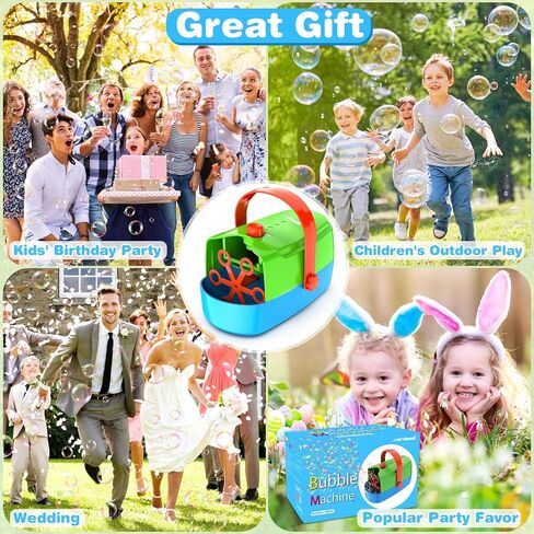 Zerhunt Durable Bubble Machine for Party: 3 Power Modes for Non-Stop Fun - 18000+ Bubbles Per Minute High Output 30 Mins Bubbles per Refill - Kids Safe Auto-Stop for Outdoor Backyard Birthday in Saudi Arabia