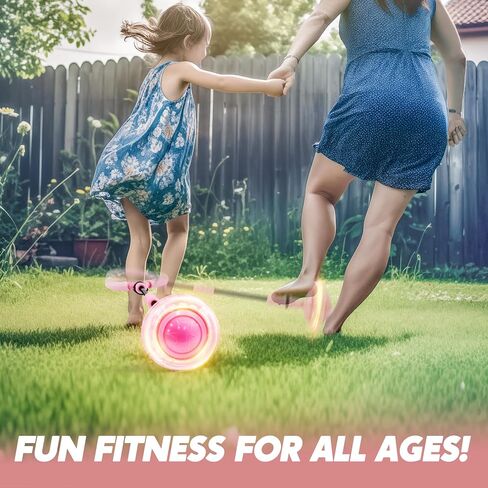 JOYIN Pink Ankle Skip Ball with Flashing Lights, Skip it Toy for Kids Indoor & Outdoor, Flashing Swing Ball Foldable Sports Toy, Birthday Gifts for Kids 3 4 5 + in Saudi Arabia