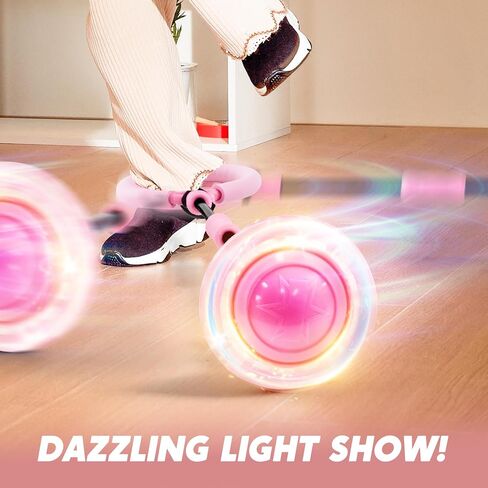 JOYIN Pink Ankle Skip Ball with Flashing Lights, Skip it Toy for Kids Indoor & Outdoor, Flashing Swing Ball Foldable Sports Toy, Birthday Gifts for Kids 3 4 5 + in Saudi Arabia