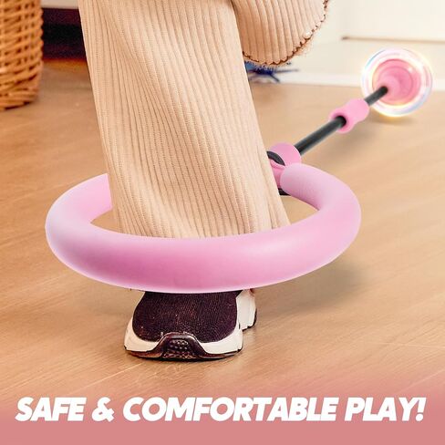 JOYIN Pink Ankle Skip Ball with Flashing Lights, Skip it Toy for Kids Indoor & Outdoor, Flashing Swing Ball Foldable Sports Toy, Birthday Gifts for Kids 3 4 5 + in Saudi Arabia