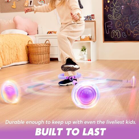 JOYIN Pink Ankle Skip Ball with Flashing Lights, Skip it Toy for Kids Indoor & Outdoor, Flashing Swing Ball Foldable Sports Toy, Birthday Gifts for Kids 3 4 5 + in Saudi Arabia