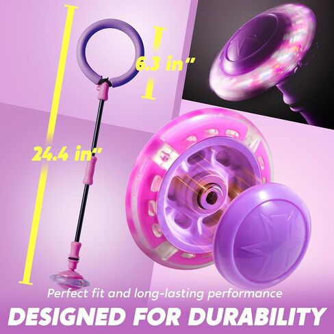 JOYIN Pink Ankle Skip Ball with Flashing Lights, Toy for Kids Indoor & Outdoor, Flashing Swing Ball Foldable Sports Toy, Birthday Gifts for Kids 3 4 5 + in Kuwait