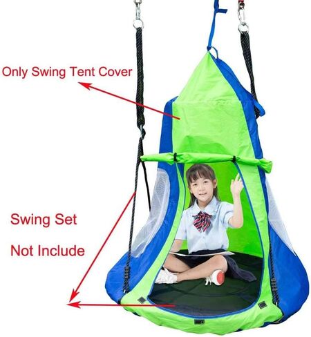 Kids Hanging Swing Tent Cover-Waterproof Hammock Chair Play House Castle Nest for 40in Round Saucer Nest Disc Rope Ceiling Tree Swing Indoor Outdoor Bedroom Backyard Playground in Saudi Arabia