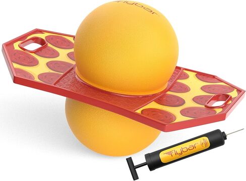 Flybar Pogo Trick Ball for Kids, Trick Bounce Board for Boys and Girls Ages 6+, Up to 160 lbs, Includes Pump, Easy to Carry Handle, Durable Plastic Deck Indoor, Outdoor Toy Pogo Jumper (Green Mean) in Saudi Arabia