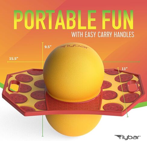 Flybar Pogo Trick Ball for Kids, Trick Bounce Board for Boys and Girls Ages 6+, Up to 160 lbs, Includes Pump, Easy to Carry Handle, Durable Plastic Deck Indoor, Outdoor Toy Pogo Jumper (Green Mean) in Saudi Arabia