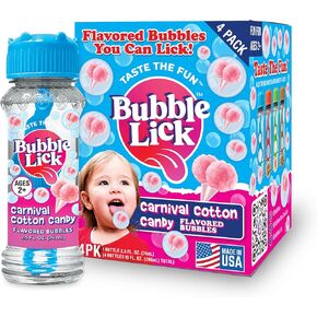 Variety Pack (2.5 Fl Oz, Pack of 4), Lickable Bubbles for Kids and Pets - Premium Natural Flavored Bubble Solution, and Refillable Bubble Solution