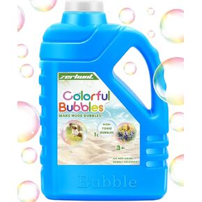 Zerhunt Bubble Solution إعادة ملء 33.8 أوقية: حل الفقاعات مركزة محلول لآلة الفقاعة | إعادة ملء حلول حلول الفقاعات لعصا فقاعة العملاقة ، منفاخ بندقية الفقاعات ، حفل زفاف حفلة عيد ميلاد (أزرق)