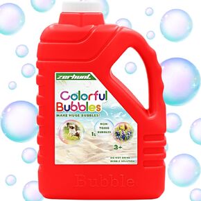 Zerhunt Bubble Solution إعادة ملء 33.8 أوقية: حل الفقاعات مركزة محلول لآلة الفقاعة | إعادة ملء حلول حلول الفقاعات لعصا فقاعة العملاقة ، منفاخ بندقية الفقاعات ، حفل زفاف حفلة عيد ميلاد (أزرق)