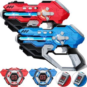 IJO Laser Tag Guns Set of 2 Laser Tag with Digital LED Score Display Vests for Teens, Family and Adults Fun,Birthday Gift Toys for Kids Ages 6 7 8 9 10 11 12+Year Old Boy & Girls