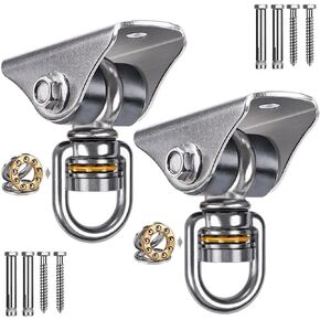 BeneLabel Stainless Steel Silent Swing Hanger with Bearing 360° Rotation Swing Hook 1000 LB Capacity Swing Mount Swivel for Hammock Chairs, Porch Swings, Punching Bags
