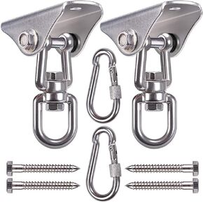SELEWARE SELEWARE Stains Stefling Swing Hanger Highted Duty Swing Mount Free دوار سوينغ أرجواني أدوات مجموعة أجهزة لليوغا أرجوحة أرجوحة كرسي شرفة أرجوحة مجموعة ثقيلة اللكم 1000 رطل السعة