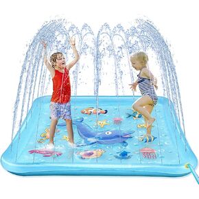 وسادة Splash Growsland للأطفال الصغار ، الرشاش في الهواء الطلق للأطفال ، 67 "ألعاب المياه الصيفية قابلة للنفخ خوض المسبح هدايا ممتعة ل 3 4 5 6 7 8