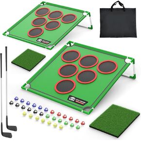 مجموعة لعب لعبة الجولف ، لعبة Golf Chipping Game Cornhole تشمل 20 كرة جولف Velcro ، وضع حصيرة ، غولف Putter و Carrying Bag ، ألعاب الجولف المستهدفة لاعبي الغولف في الهواء الطلق في الهواء الطلق في الهواء الطلق