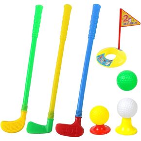 Plastic Golf Clubs, Educational Golf Toys Sets for Toddlers Kids, Sturdy & Multi-Colored