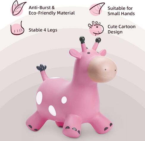 EVERICH TOY Giraffe Bouncy Horse Hopper for Toddlers, Bouncy Animals Jumping Horse, Inflatable Ride on Bouncer Hopping Toys Gifts for Boys Girls 18 Months 2 3 4 5 6 Years Old in Saudi Arabia