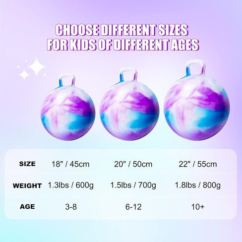 ZOOJOY Hopper Ball for Girls & Boys 3-8 with Free Hair Clips, Santa Claus Red 18in Bouncy Ball with Handle for Kids, Christmas Hopping Toys Indoor and Outdoor Play Includes Pump in Saudi Arabia