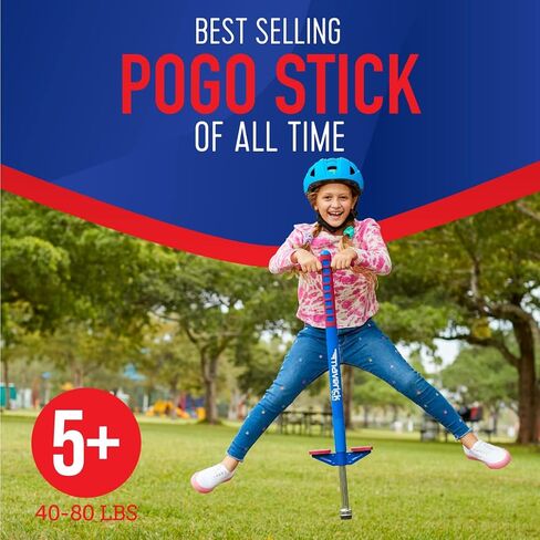 Flybar Maverick Pogo Stick for Kids Ages 5+, 40 to 80 Pounds, Perfect for Beginners, Easy Grip Handles, Anti-Slip Pegs, Outdoor Toys for Boys and Girls in Saudi Arabia
