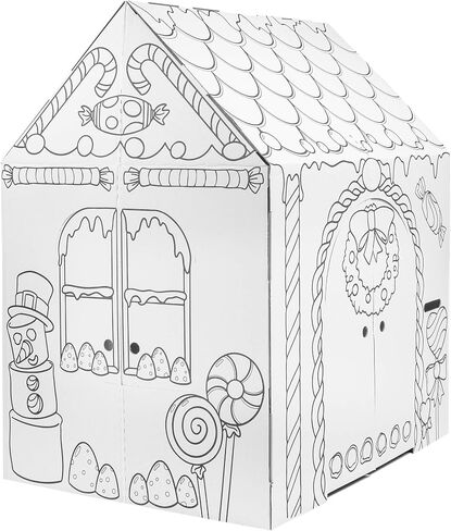 Easy Playhouse Cardboard Gingerbread House - Kids Fort Art & Craft Kit in Saudi Arabia