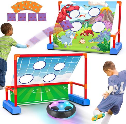Ocditikl 2 Pack Hover Soccer Ball with 8 Pcs Batteries, Air Floating Soccer Toy with LED Lights & Foam Bumper, Indoor Games for Kids 4-8-12, Birthday Toys for 3 4 5 6 7 8 9 Year Old Boys Girls in Saudi Arabia
