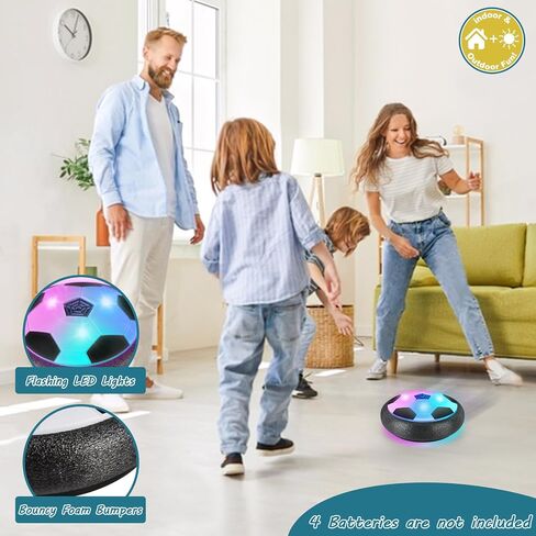 Ocditikl 2 Pack Hover Soccer Ball with 8 Pcs Batteries, Air Floating Soccer Toy with LED Lights & Foam Bumper, Indoor Games for Kids 4-8-12, Birthday Toys for 3 4 5 6 7 8 9 Year Old Boys Girls in Saudi Arabia