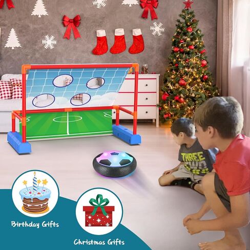 Ocditikl 2 Pack Hover Soccer Ball with 8 Pcs Batteries, Air Floating Soccer Toy with LED Lights & Foam Bumper, Indoor Games for Kids 4-8-12, Birthday Toys for 3 4 5 6 7 8 9 Year Old Boys Girls in Saudi Arabia