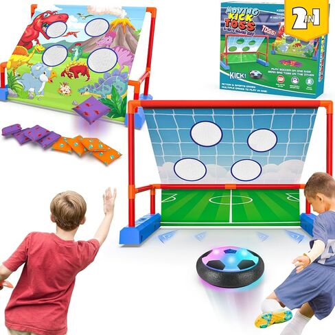 Ocditikl 2 Pack Hover Soccer Ball with 8 Pcs Batteries, Air Floating Soccer Toy with LED Lights & Foam Bumper, Indoor Games for Kids 4-8-12, Birthday Toys for 3 4 5 6 7 8 9 Year Old Boys Girls in Saudi Arabia