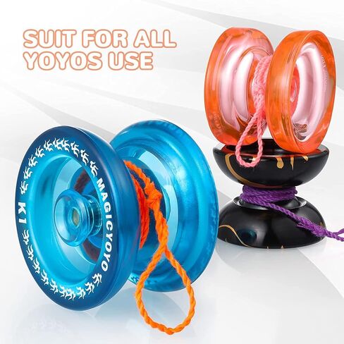 MAGICYOYO 100% Polyester Professional Yoyo Strings for Responsive and Non Responsive Yoyos - Pack of 25,Blue, Green, White,Yellow, Orange in Saudi Arabia