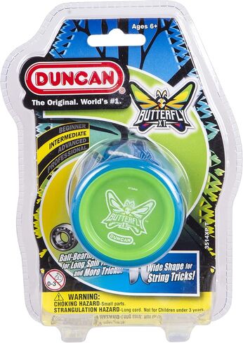 Duncan Toys Butterfly XT Yo-Yo with String, Ball Bearing Axle and Plastic Body, String Trick Yo-Yo, Blue with Green Cap in Saudi Arabia