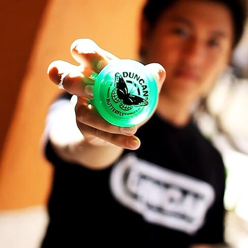 Duncan Toys Butterfly Yo-Yo, Beginner Yo-Yo with String, Steel Axle and Plastic Body, Blue in Saudi Arabia