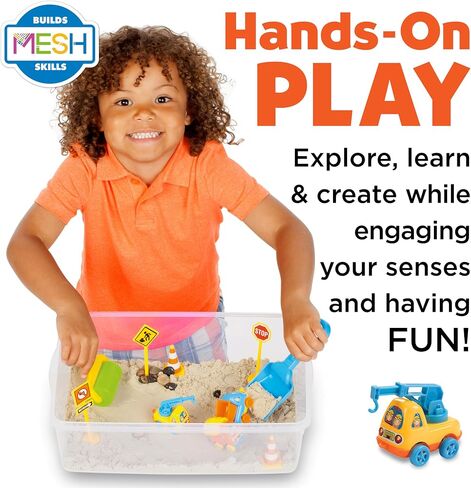 Creativity for Kids Sensory Bin: Construction Zone Playset - Preschool Learning Activities, Excavator Toys for Boys Ages 3-5+, Outdoor Toys and Gifts for Kids in Saudi Arabia