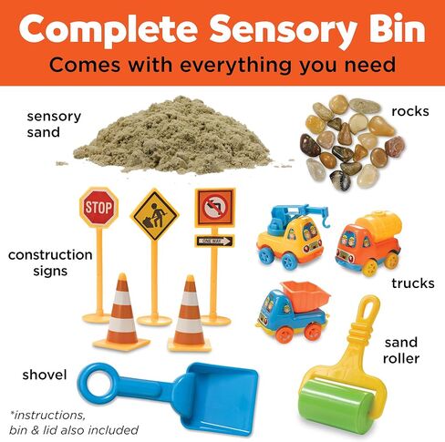Creativity for Kids Sensory Bin: Construction Zone Playset - Preschool Learning Activities, Excavator Toys for Boys Ages 3-5+, Outdoor Toys and Gifts for Kids in Saudi Arabia