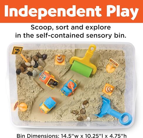 Creativity for Kids Sensory Bin: Construction Zone Playset - Preschool Learning Activities, Excavator Toys for Boys Ages 3-5+, Outdoor Toys and Gifts for Kids in Saudi Arabia