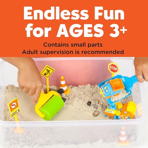 Creativity for Kids Sensory Bin: Construction Zone Playset - Preschool Learning Activities, Excavator Toys for Boys Ages 3-5+, Outdoor Toys and Gifts for Kids in Saudi Arabia
