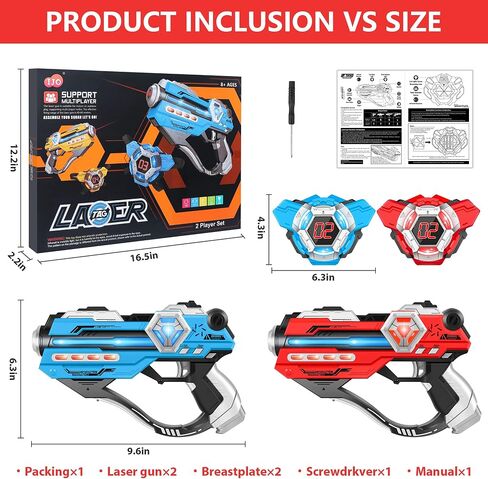 IJO Laser Tag Guns Set of 2 Laser Tag with Digital LED Score Display Vests for Teens, Family and Adults Fun,Birthday Gift Toys for Kids Ages 6 7 8 9 10 11 12+Year Old Boy & Girls in Saudi Arabia