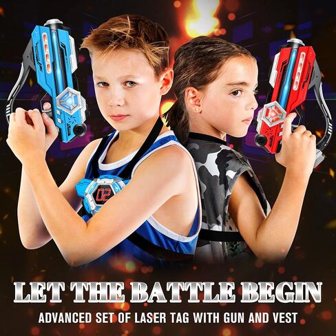 IJO Laser Tag Guns Set of 2 Laser Tag with Digital LED Score Display Vests for Teens, Family and Adults Fun,Birthday Gift Toys for Kids Ages 6 7 8 9 10 11 12+Year Old Boy & Girls in Saudi Arabia