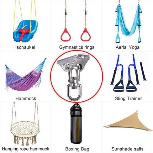 SELEWARE SELEWARE Stains Stefling Swing Hanger Highted Duty Swing Mount Free دوار سوينغ أرجواني أدوات مجموعة أجهزة لليوغا أرجوحة أرجوحة كرسي شرفة أرجوحة مجموعة ثقيلة اللكم 1000 رطل السعة in Kuwait