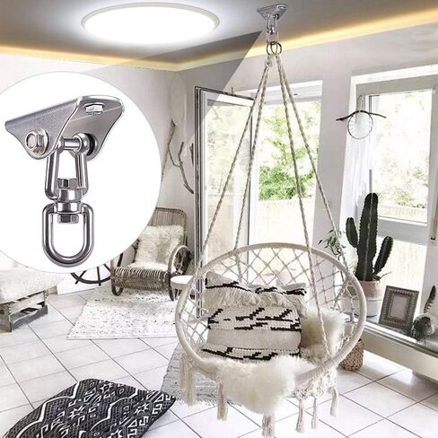 SELEWARE SELEWARE Stains Stefling Swing Hanger Highted Duty Swing Mount Free دوار سوينغ أرجواني أدوات مجموعة أجهزة لليوغا أرجوحة أرجوحة كرسي شرفة أرجوحة مجموعة ثقيلة اللكم 1000 رطل السعة in Kuwait